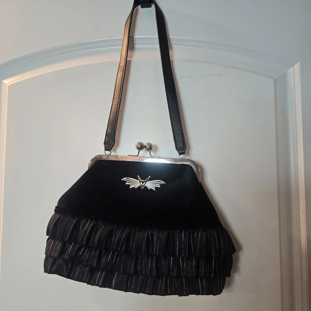 Her Universe The Nightmare Before Christmas Jack Pinstripe Ruffle Handbag